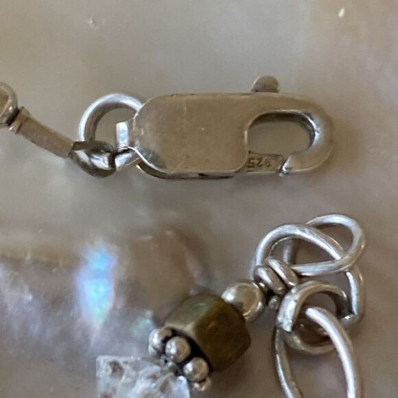 Sterling silver & crystal bead bracelet - Picture 3 of 4